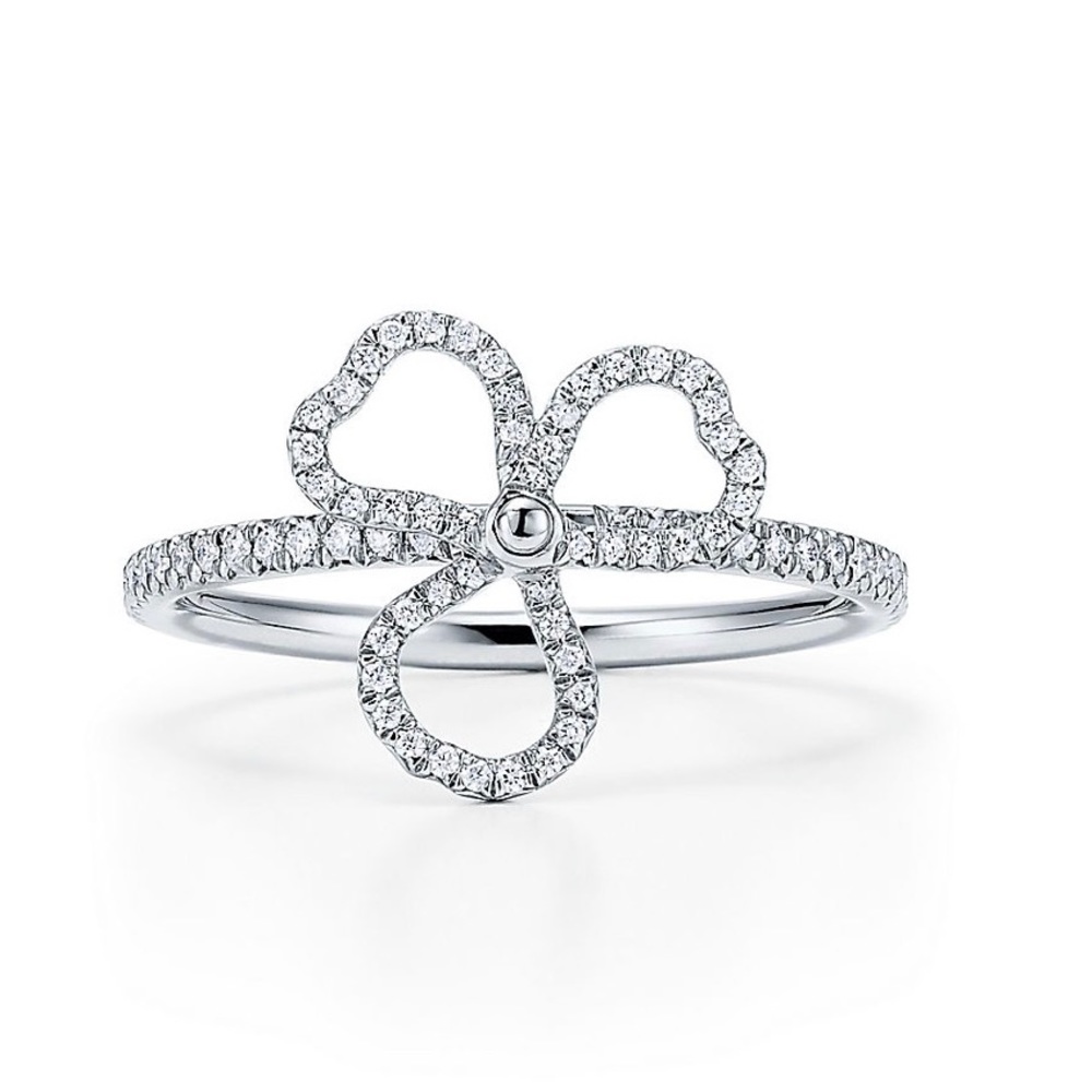Tiffany & Co Open Paper Flower Platinum Ring Size5